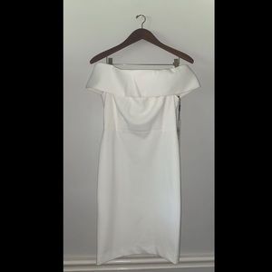 Calvin Klein Women's Petite Off The Shoulder Dress